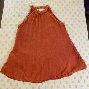 Boho Orange Mini Dress Size Med